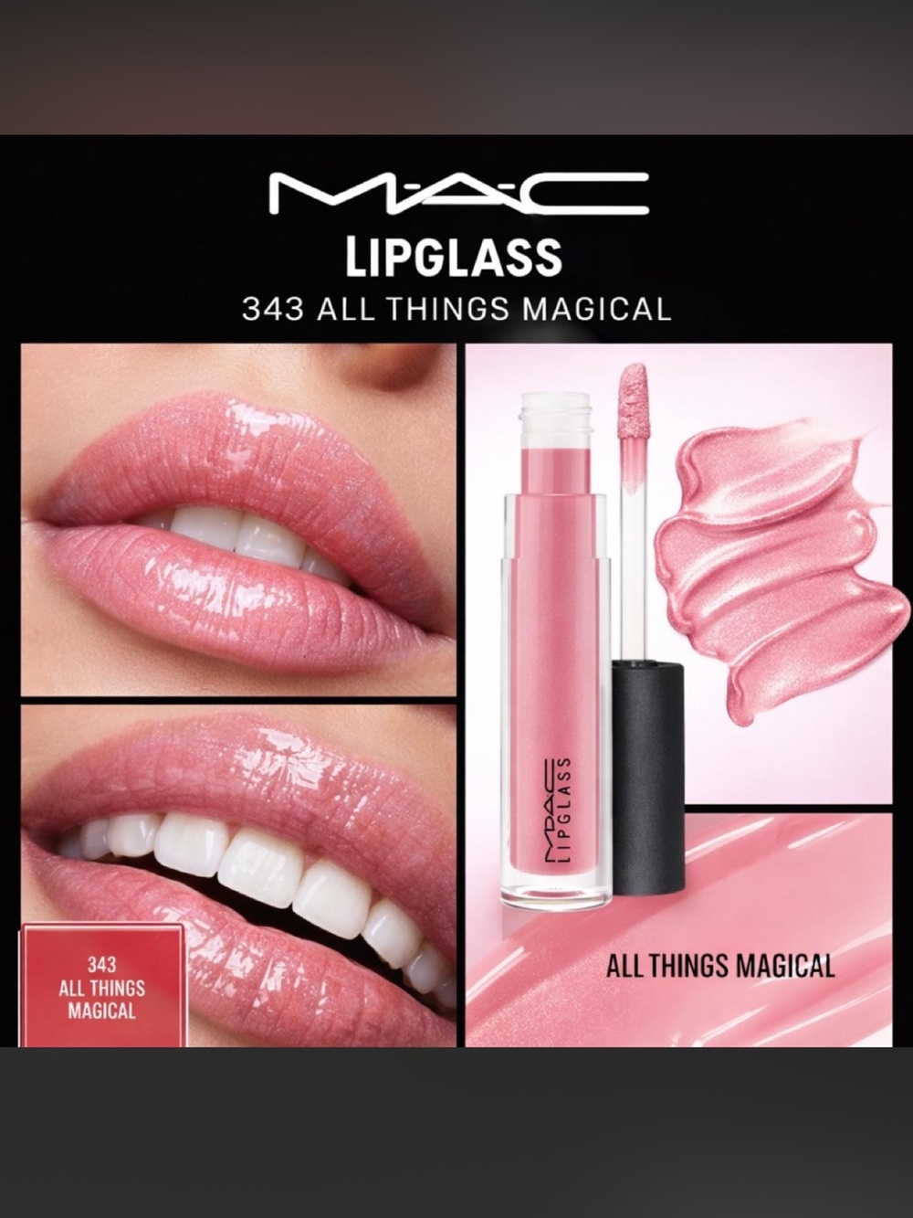 Mac Lipglass all thinks magical pink lip gloss